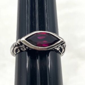 Garnet Sterling Silver Israel Ring NWOT size 8